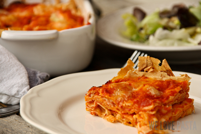 Tomaten-Mozzarella-Lasagne oder auch: Millefeuille von der Pasta